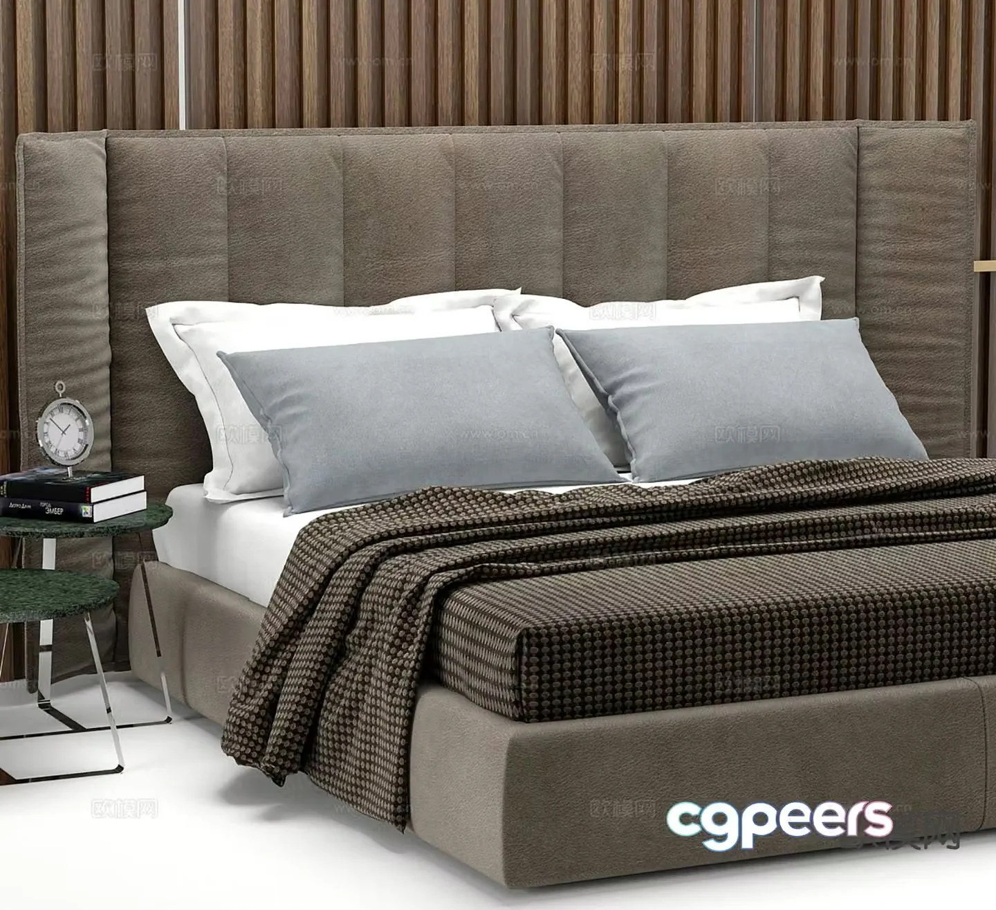 Modern double bed 3d model