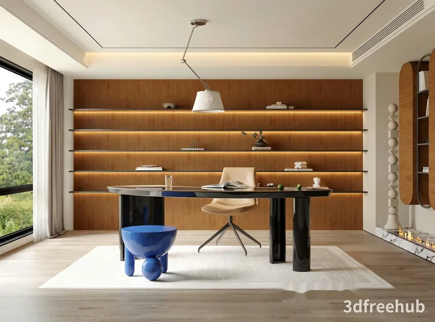 Modern Office Space 3D Model – 22613 – VRAY Render