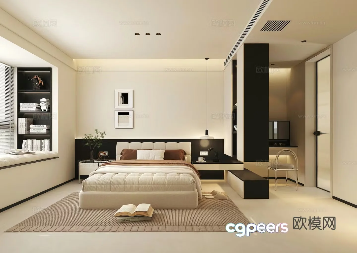 Italian minimalist bedroom 3d model