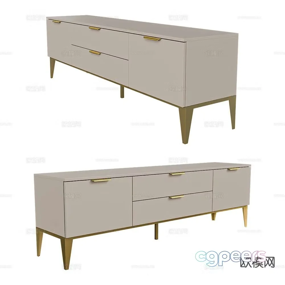 Mister light luxury TV cabinet 3D model