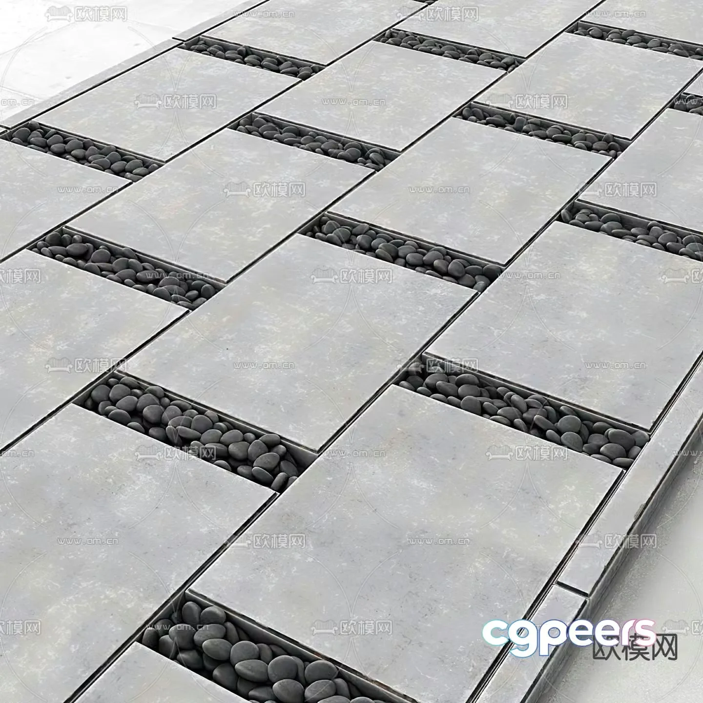 3D model of bluestone pavement
