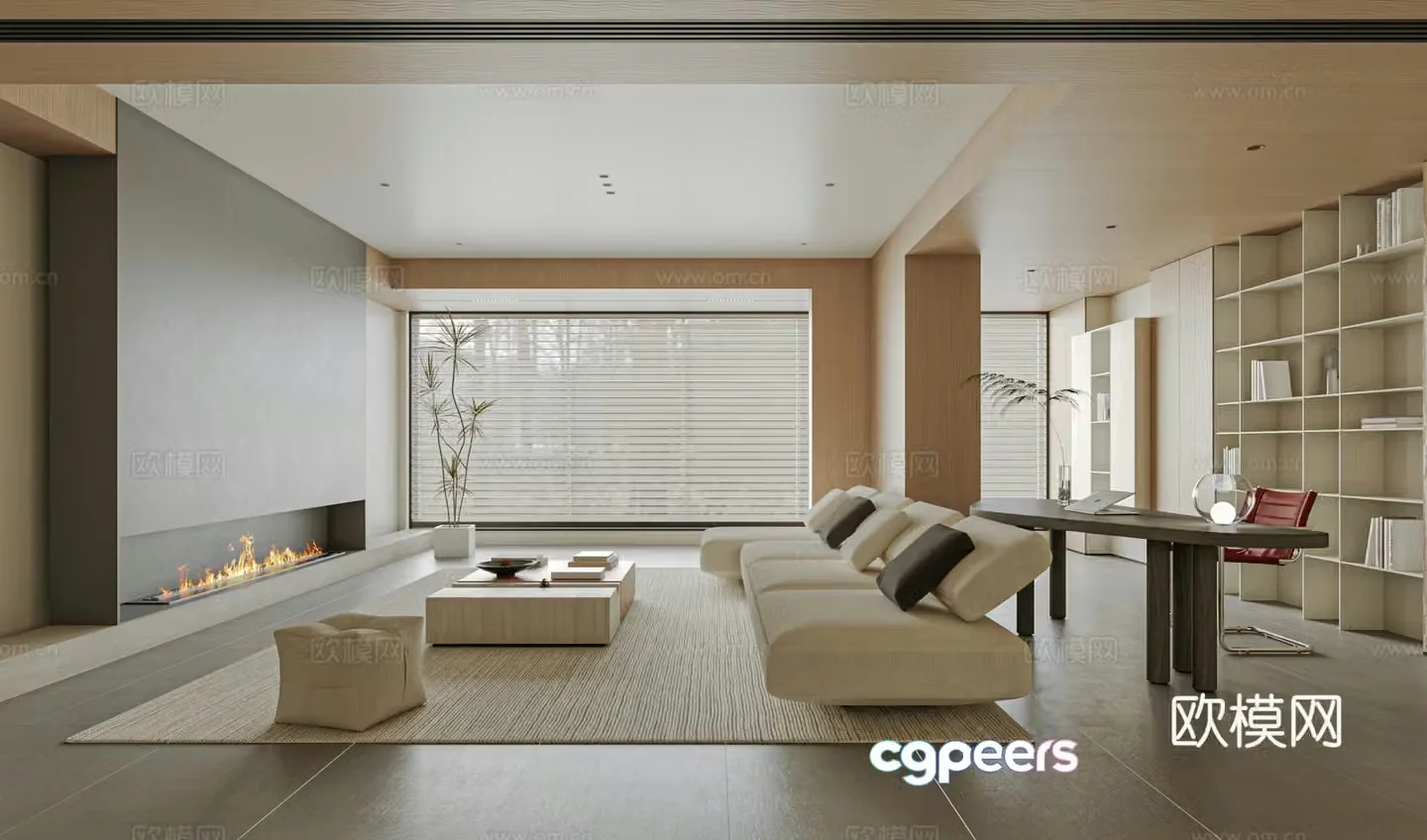 Modern living room sofa single chair coffee table 3d model