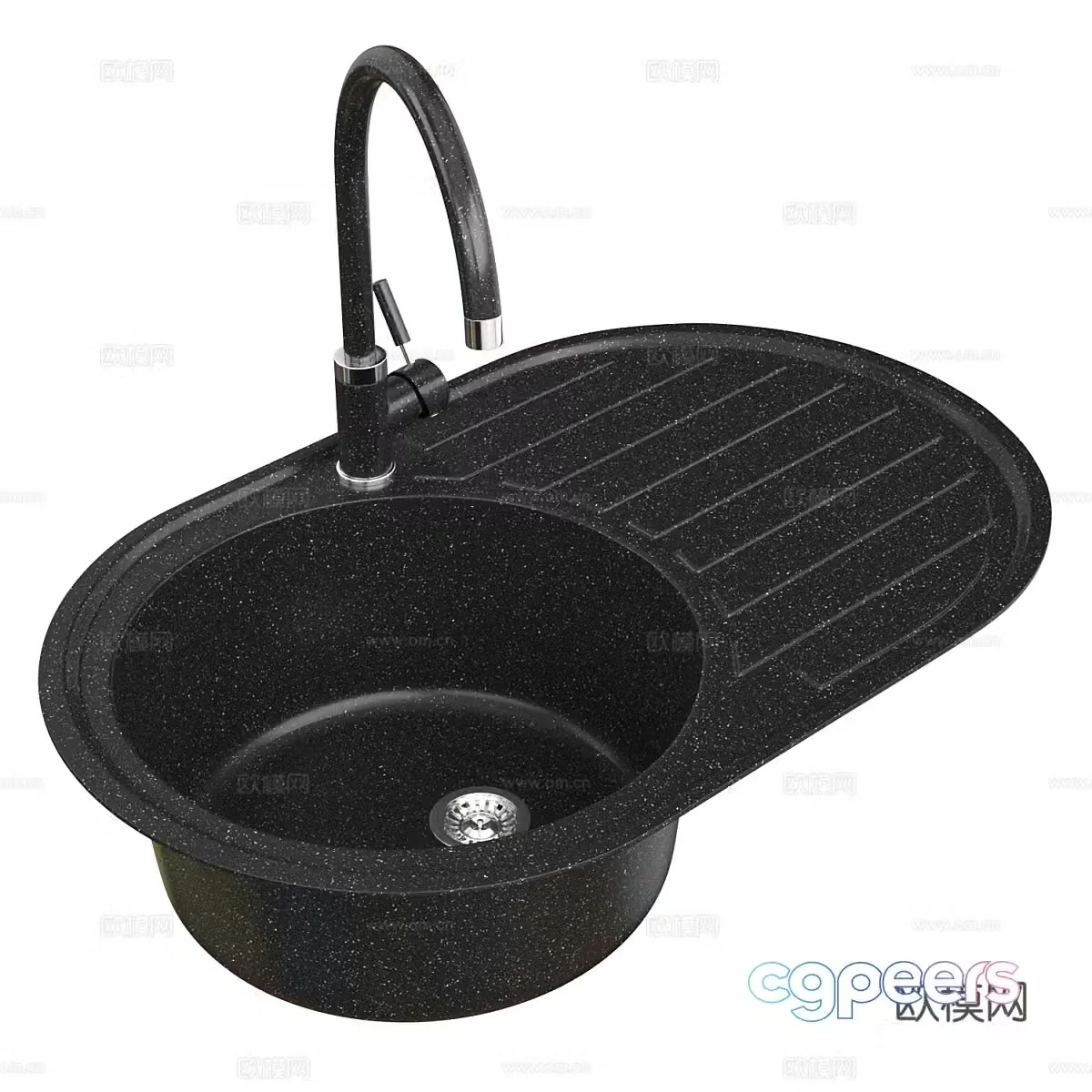 Stainless steel sink Vegetable sink Sink faucet 3D model