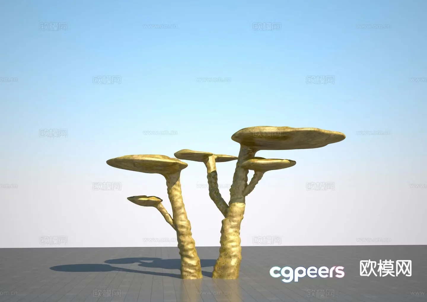 Ganoderma lucidum sculpture urban sculpture 3d model