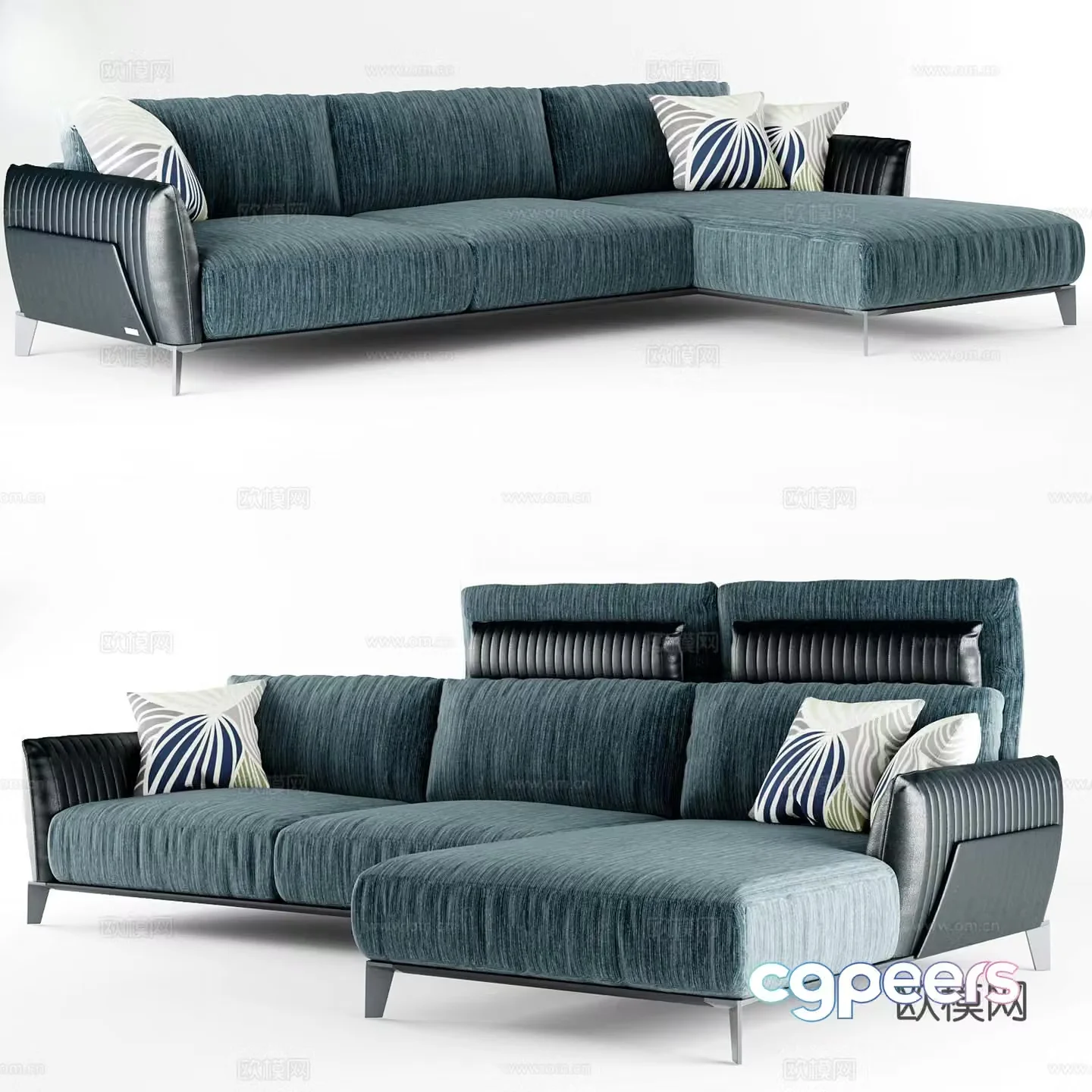 Three seater sofa corner sofa 3d model