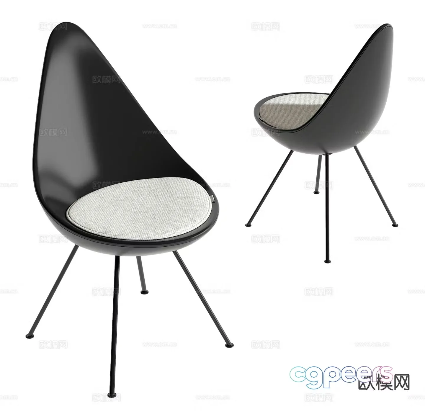 Modern chair leisure chair dining chair 3d model