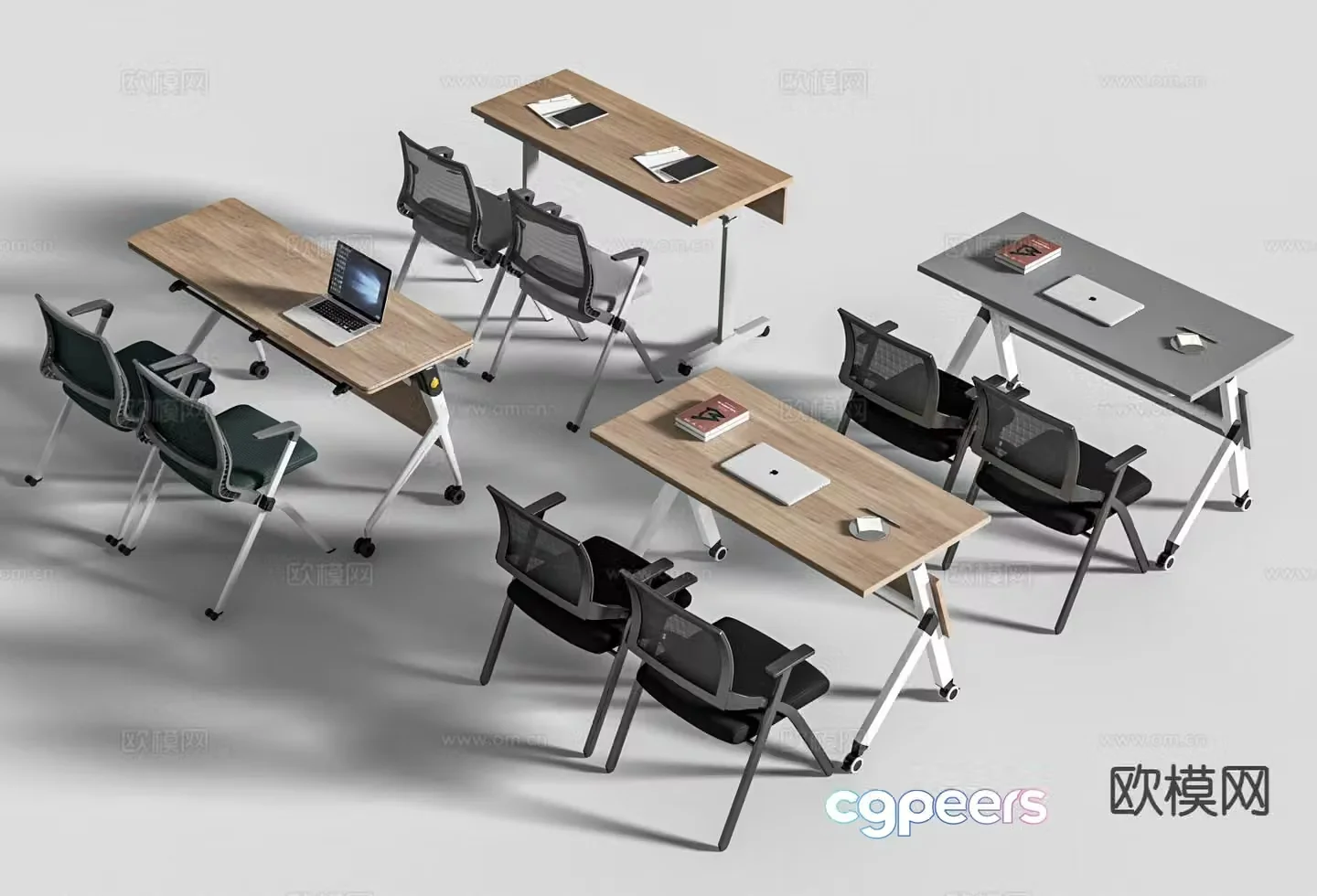 Modern conference table and chairs conference table 3d model