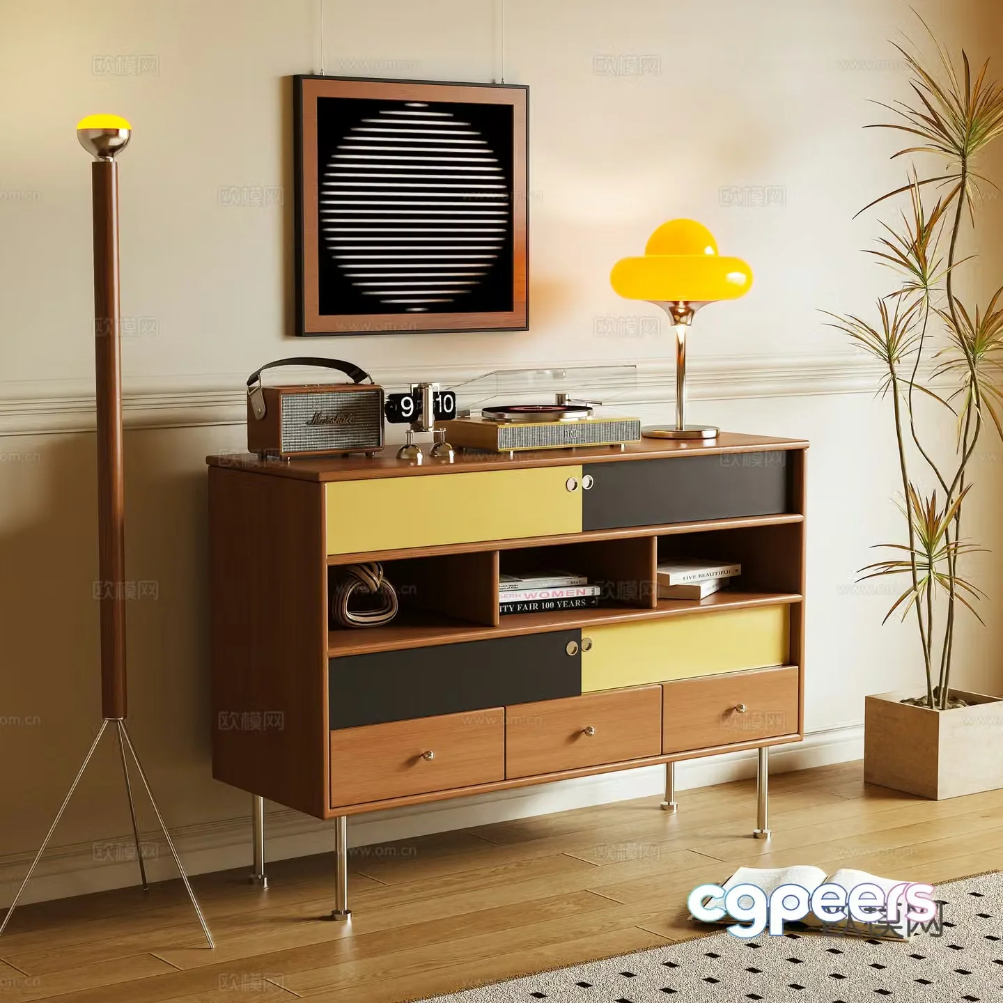 Entrance cabinet side cabinet storage cabinet tea cabinet 3d model