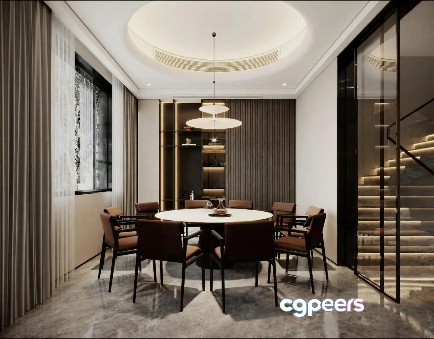 Modern Dining Room 3D Model – 20650 – CORONA Render
