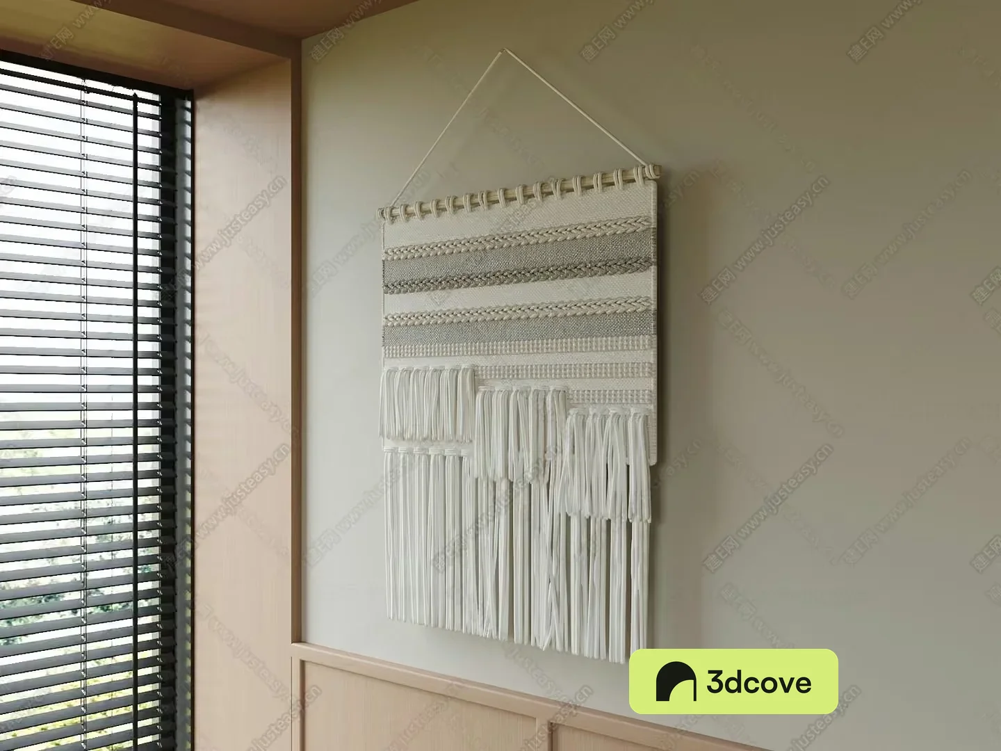 A Large White Macrame Wall Hanging