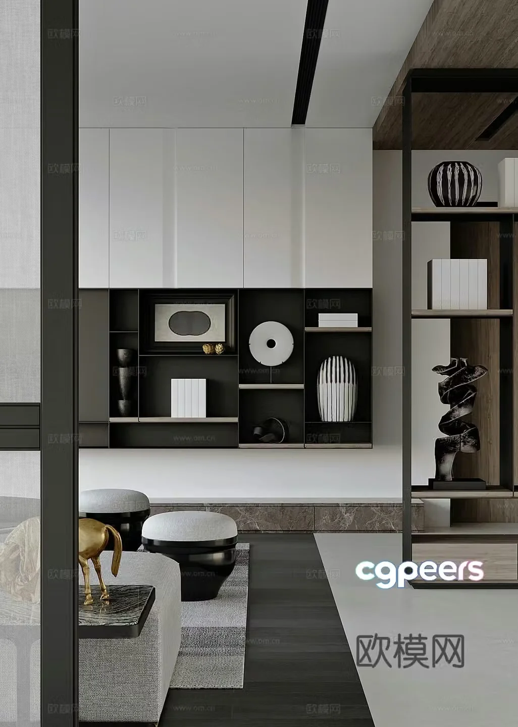 Modern living room combination 3d model