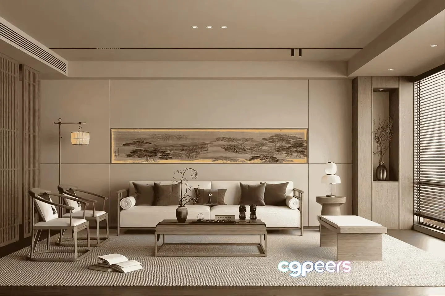 Modern Living Room 3D Model – 18175 – VRAY Render