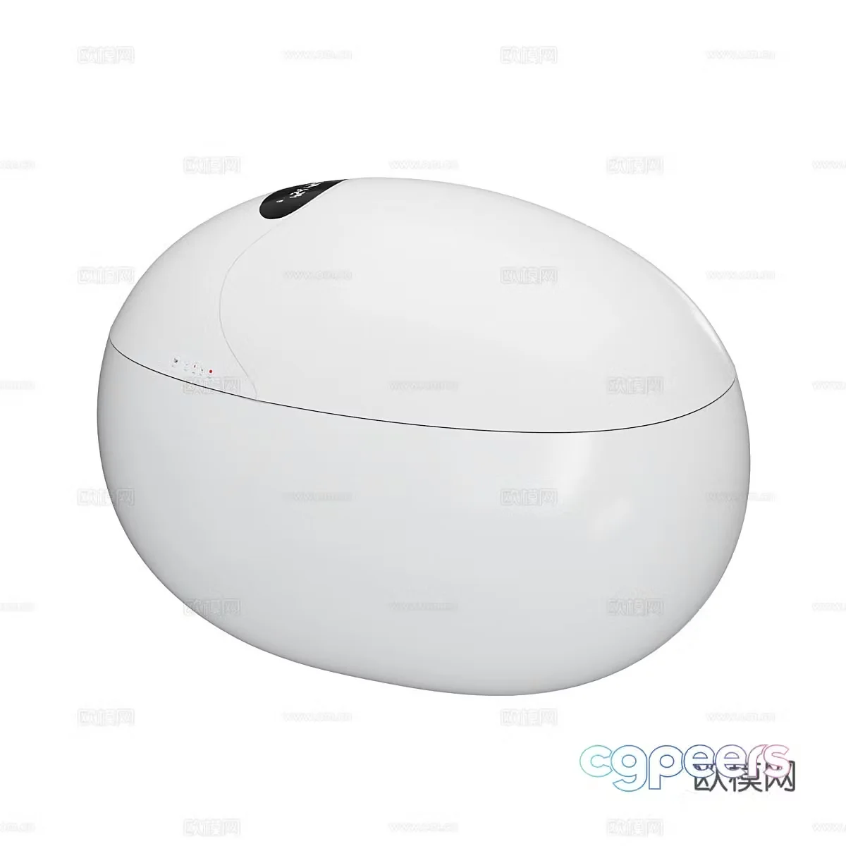 Modern white egg shape smart toilet 3d model