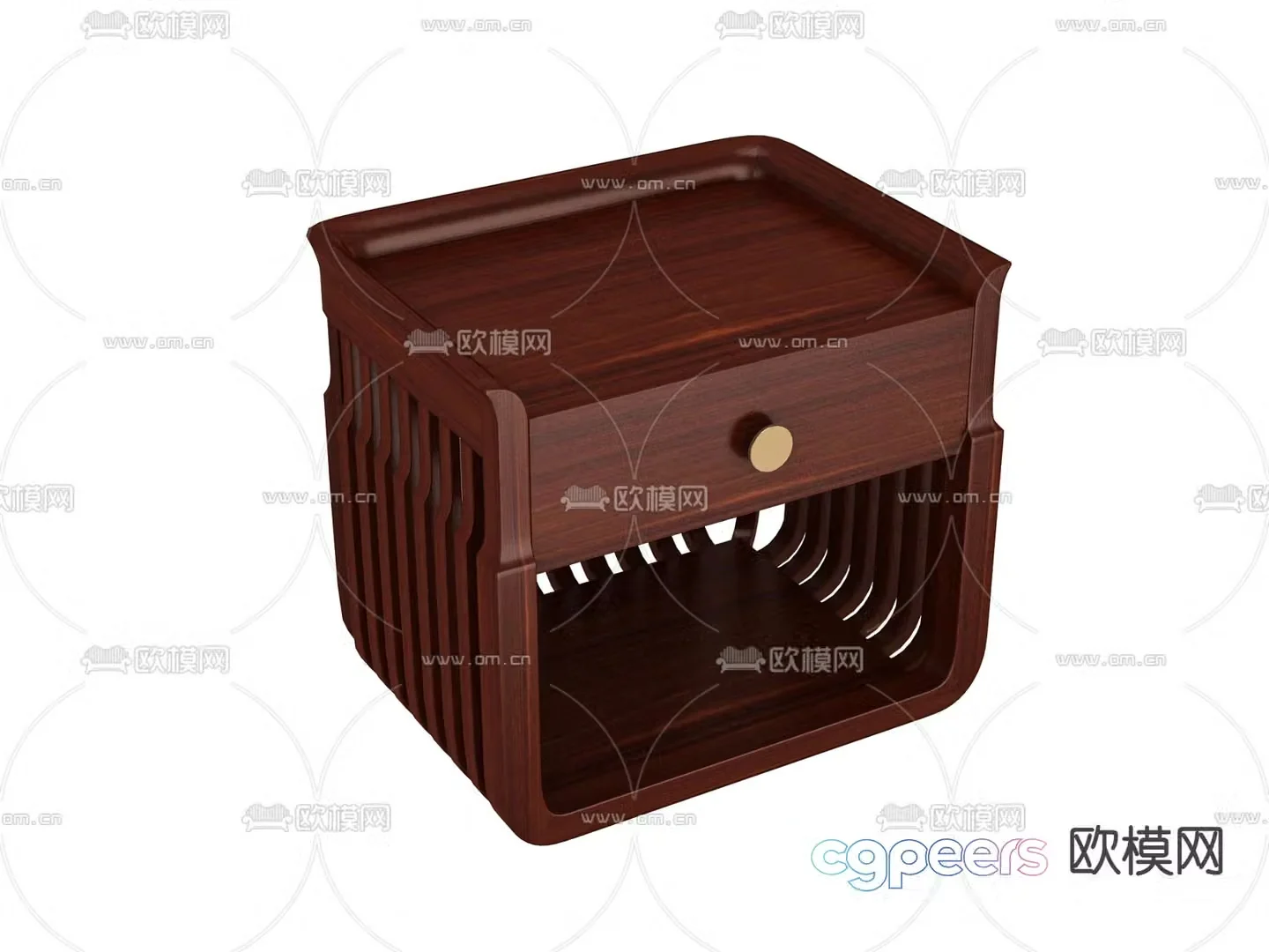 American bedside table 3d model