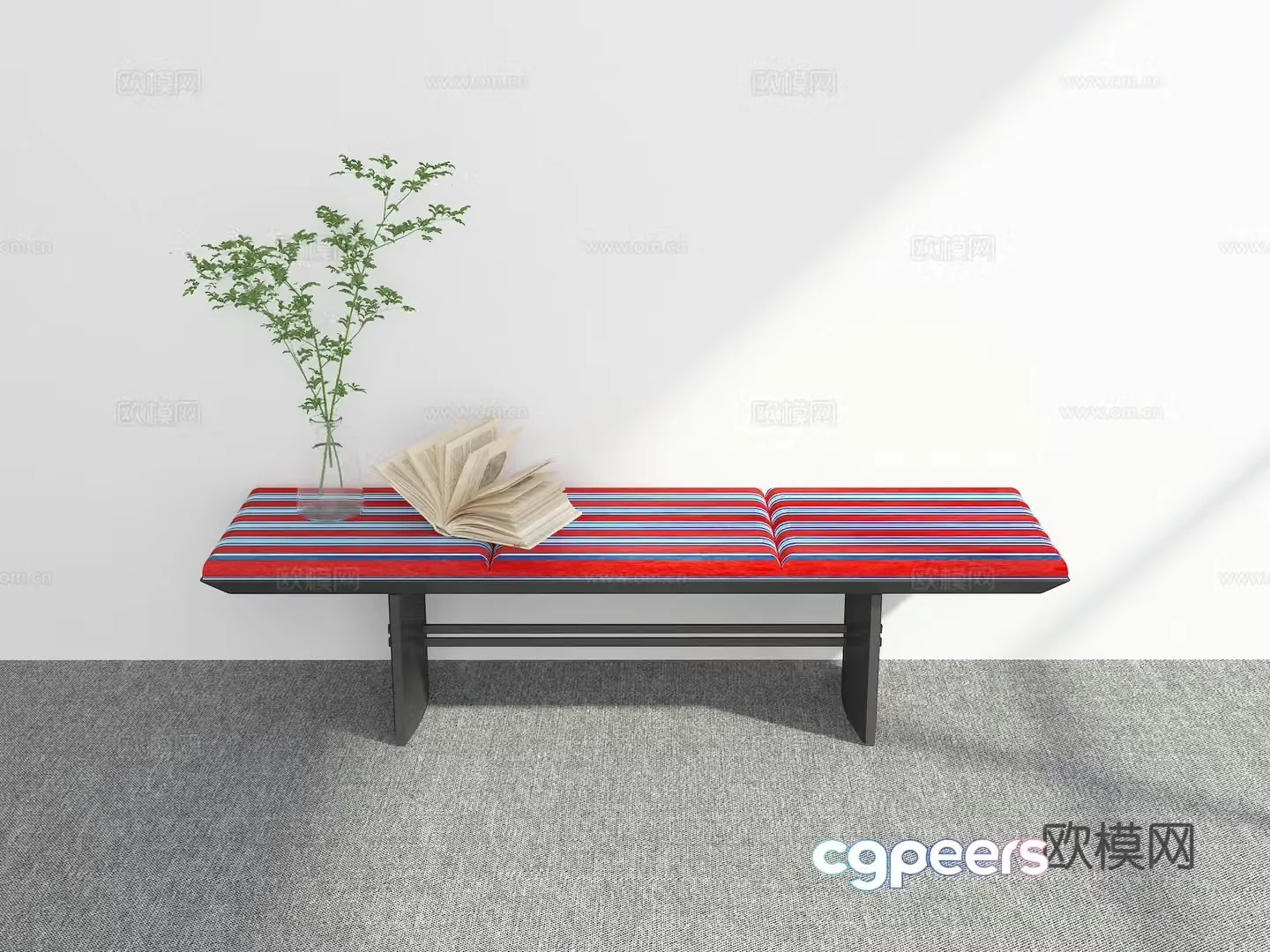 Modern bed stool 3d model