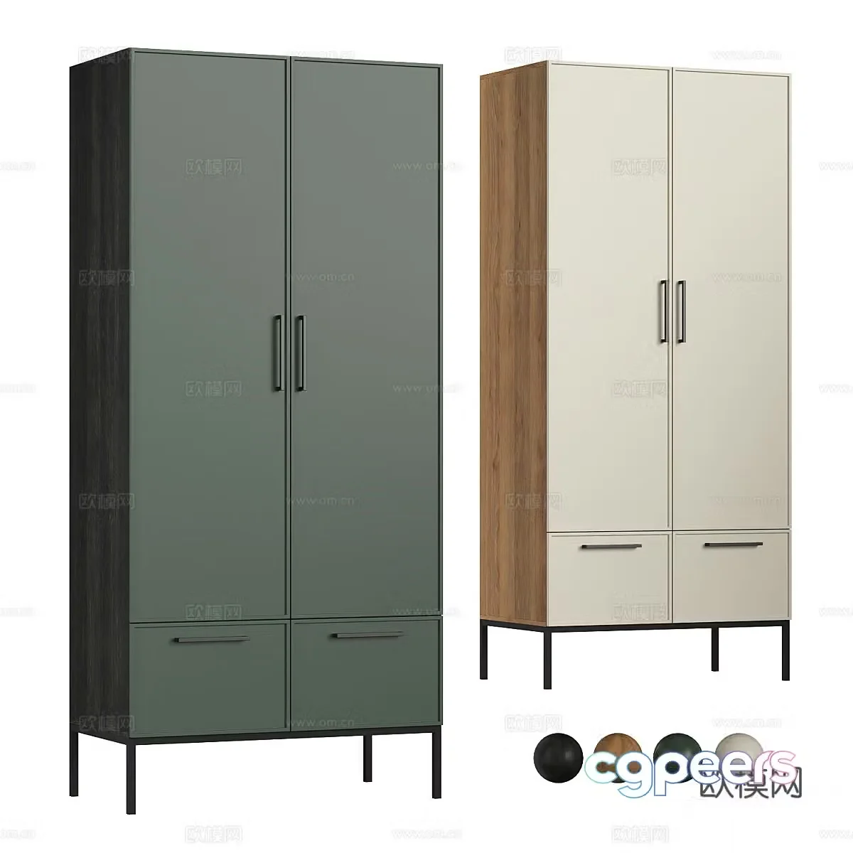 Modern Nordic Berber Nicole Finished Wardrobe 3D Model