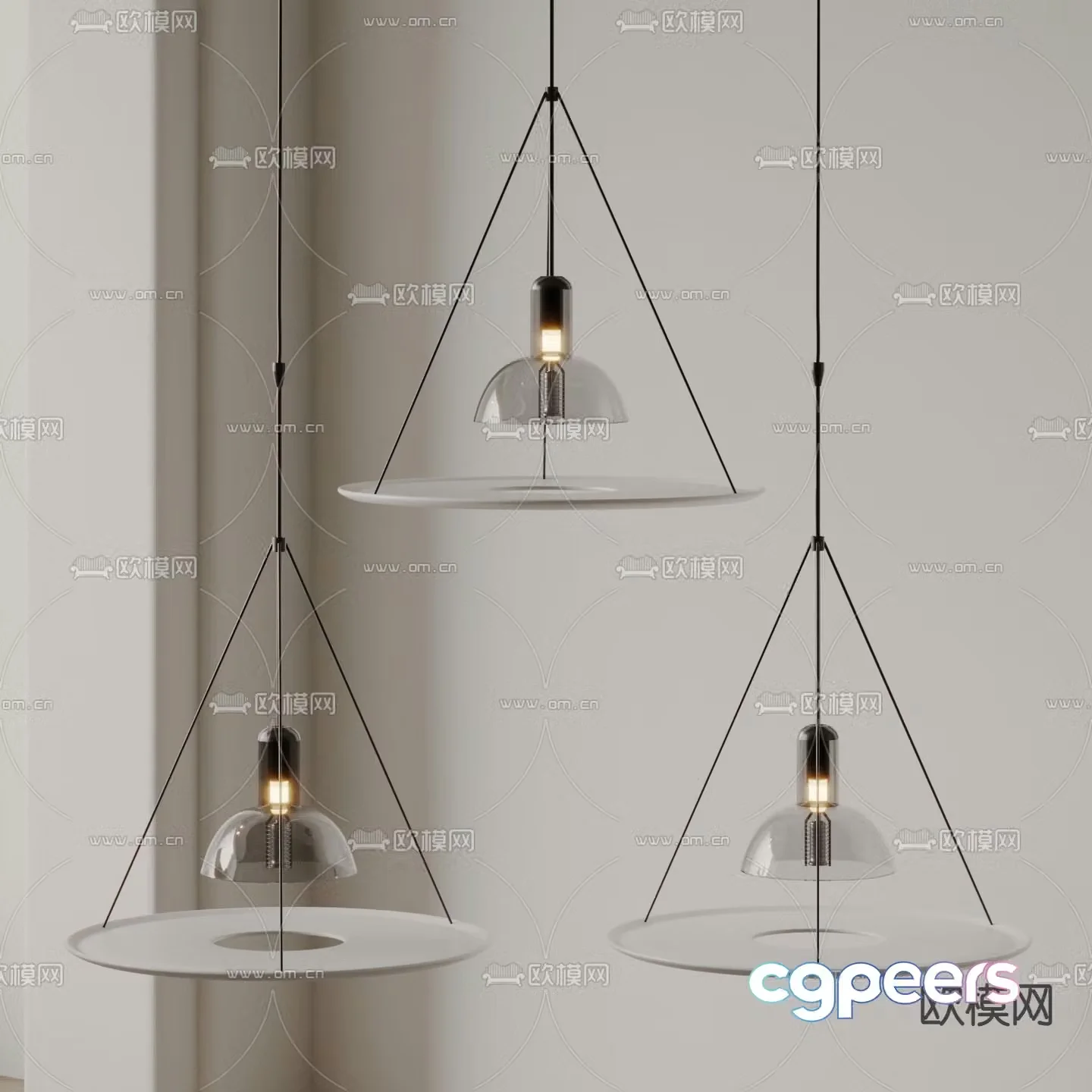 UFO chandelier restaurant chandelier 3d model
