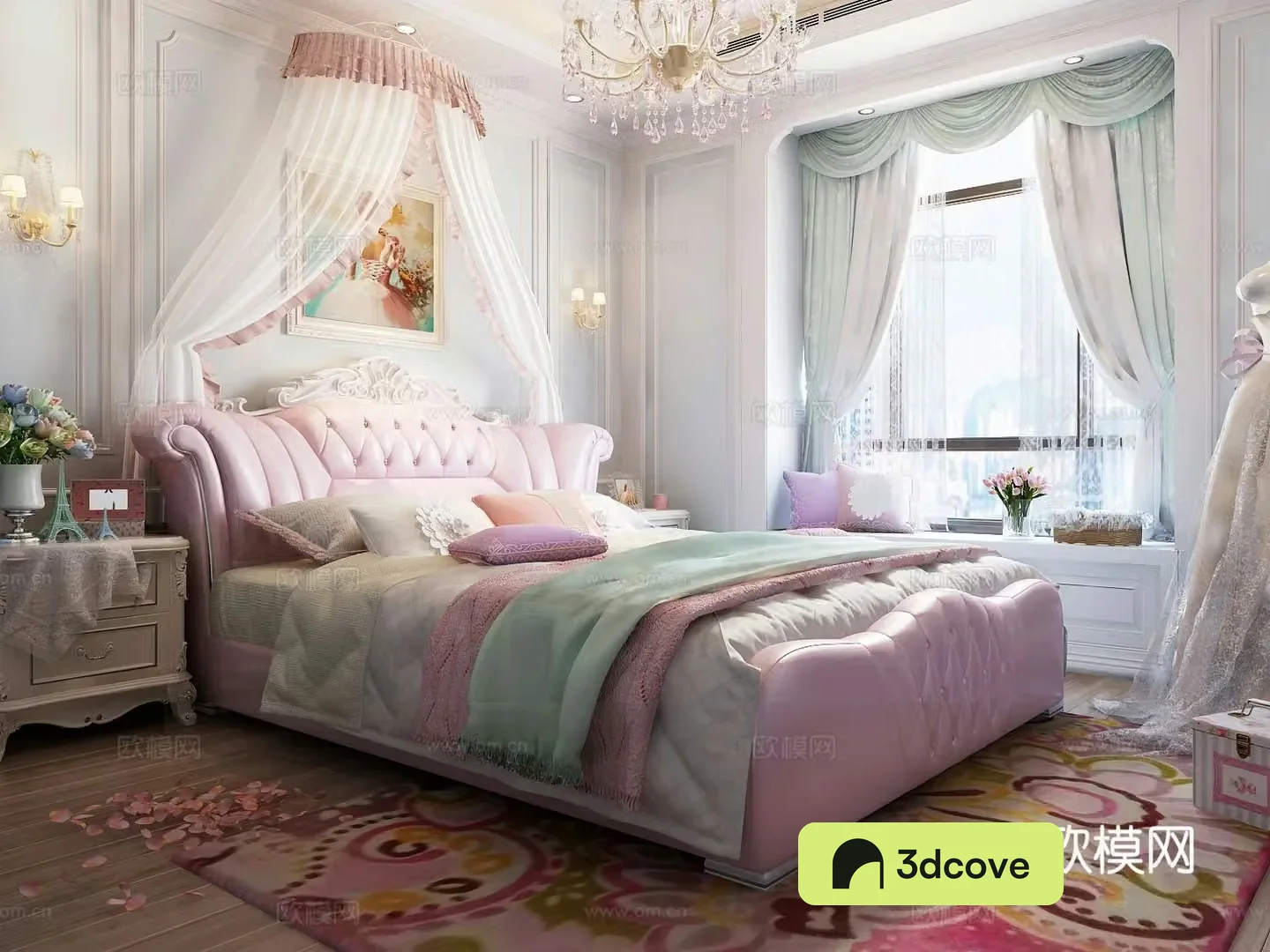 European double bed