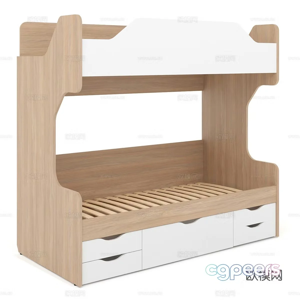 Nordic simple bed children’s bed simple bed bedroom bed 3d model