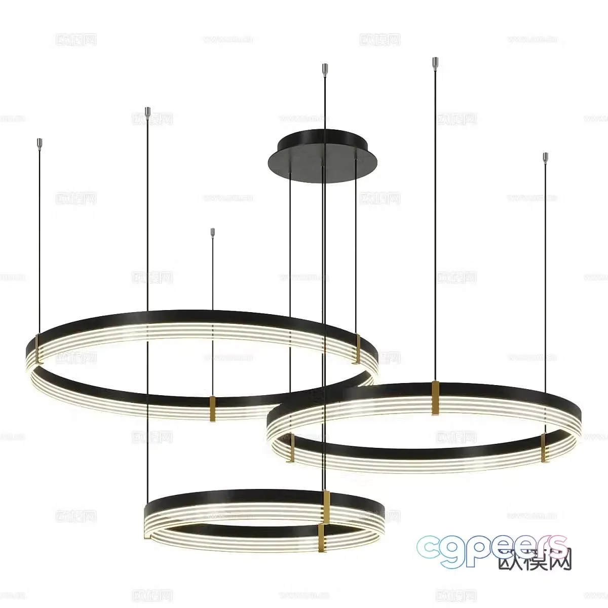 Modern ring chandelier 3d model