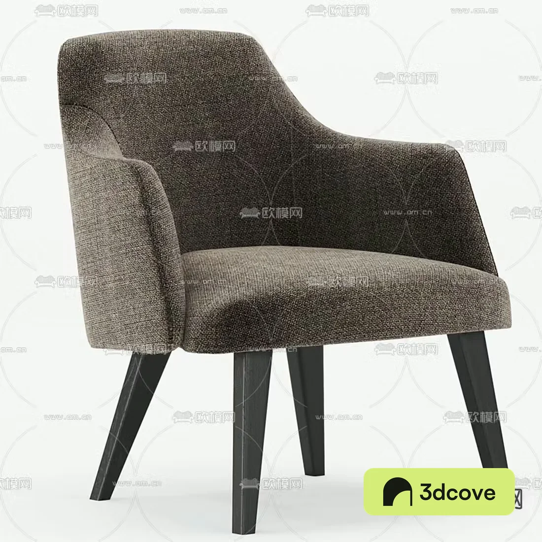 Flexform modern brown fabric lounge chair