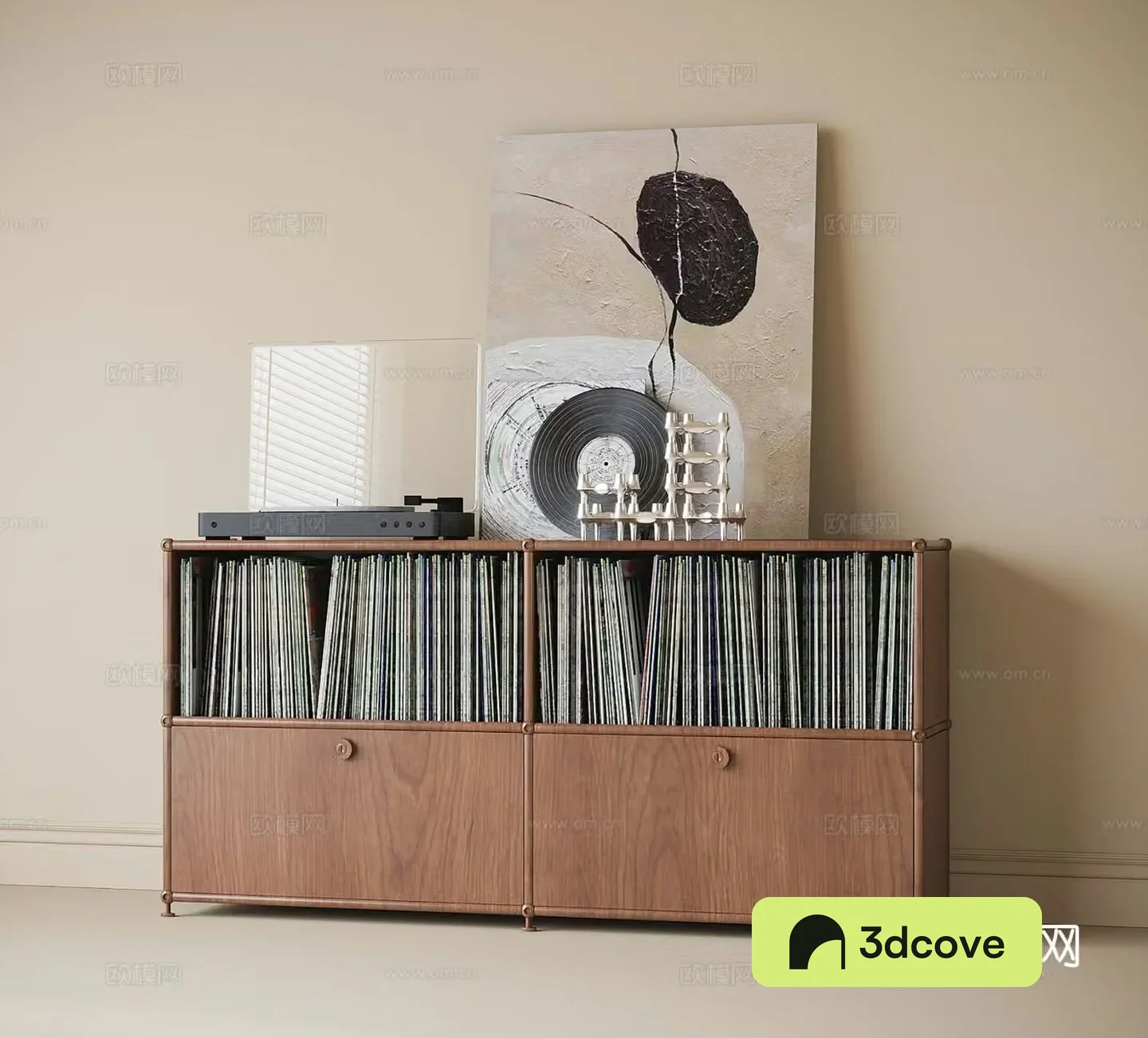 Wabi-sabi low cabinet bookcase