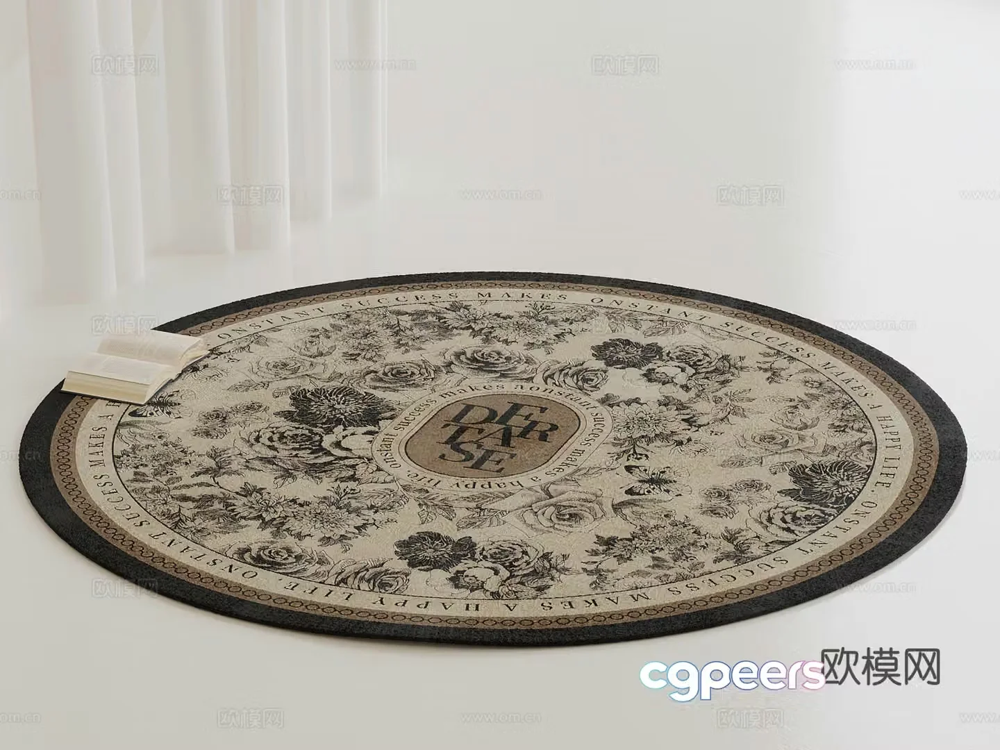 French carpet Round carpet 3d model