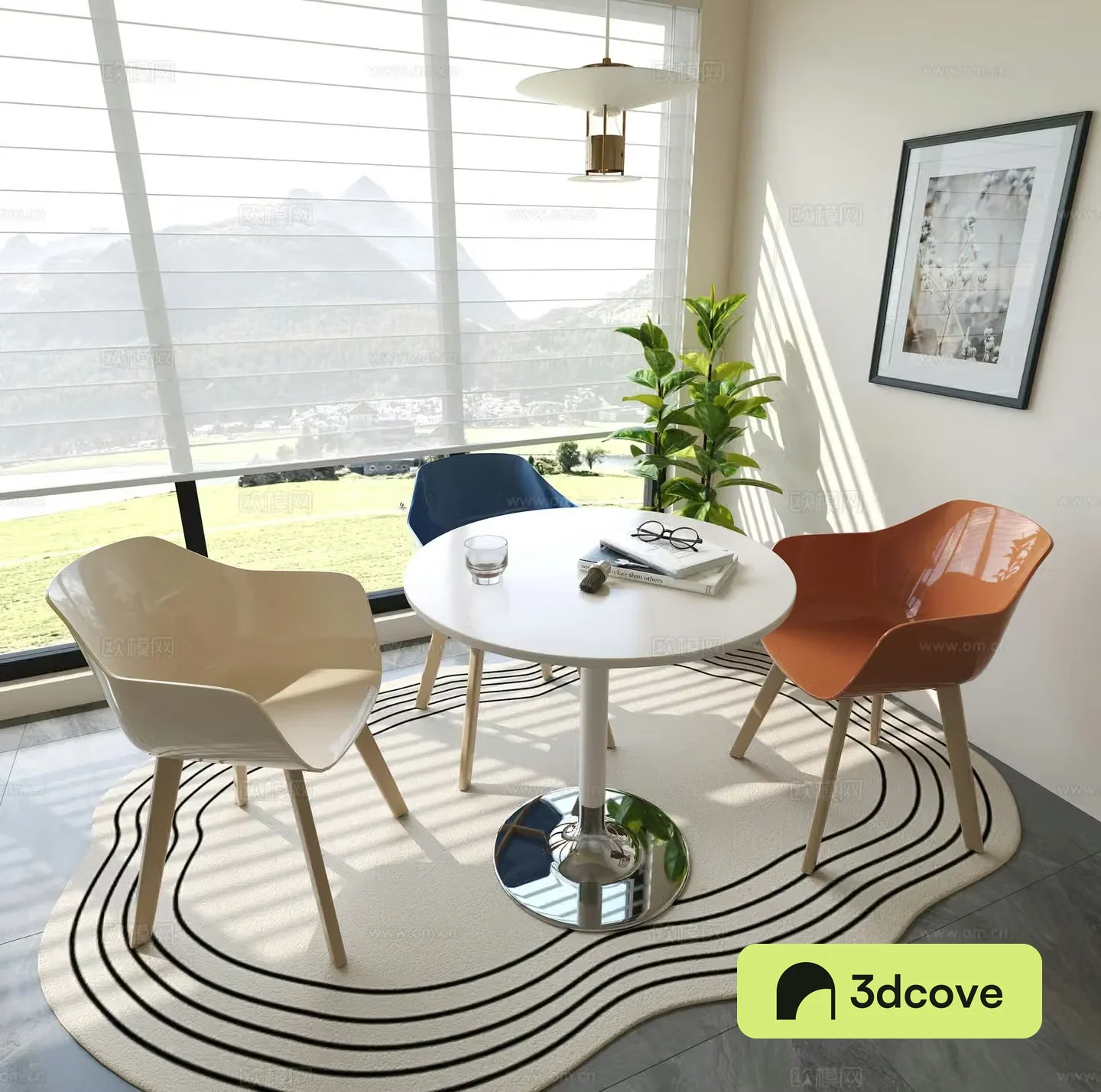 Modern leisure tables and chairs beverage shop tables and chairs IKEA decorative paintings negotiation area tables and chairs activity room tables and chairs