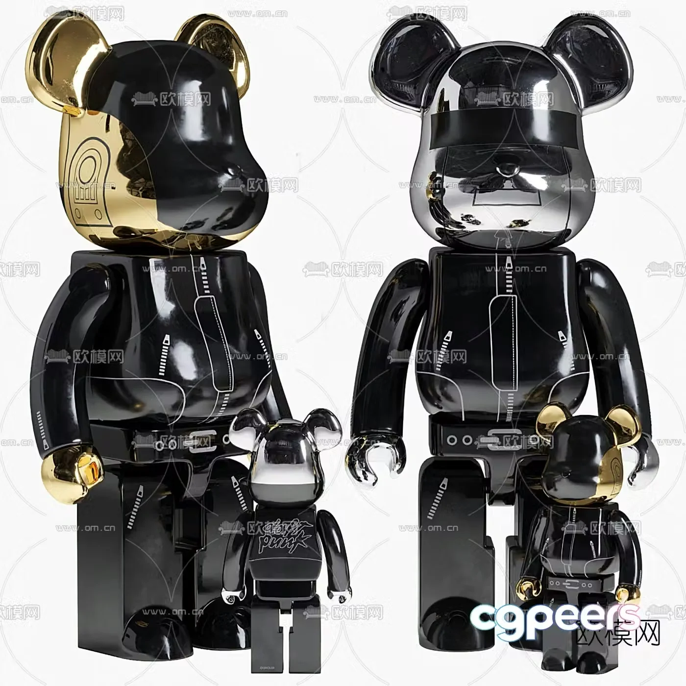 Modern violent bear toy ornament 3d model