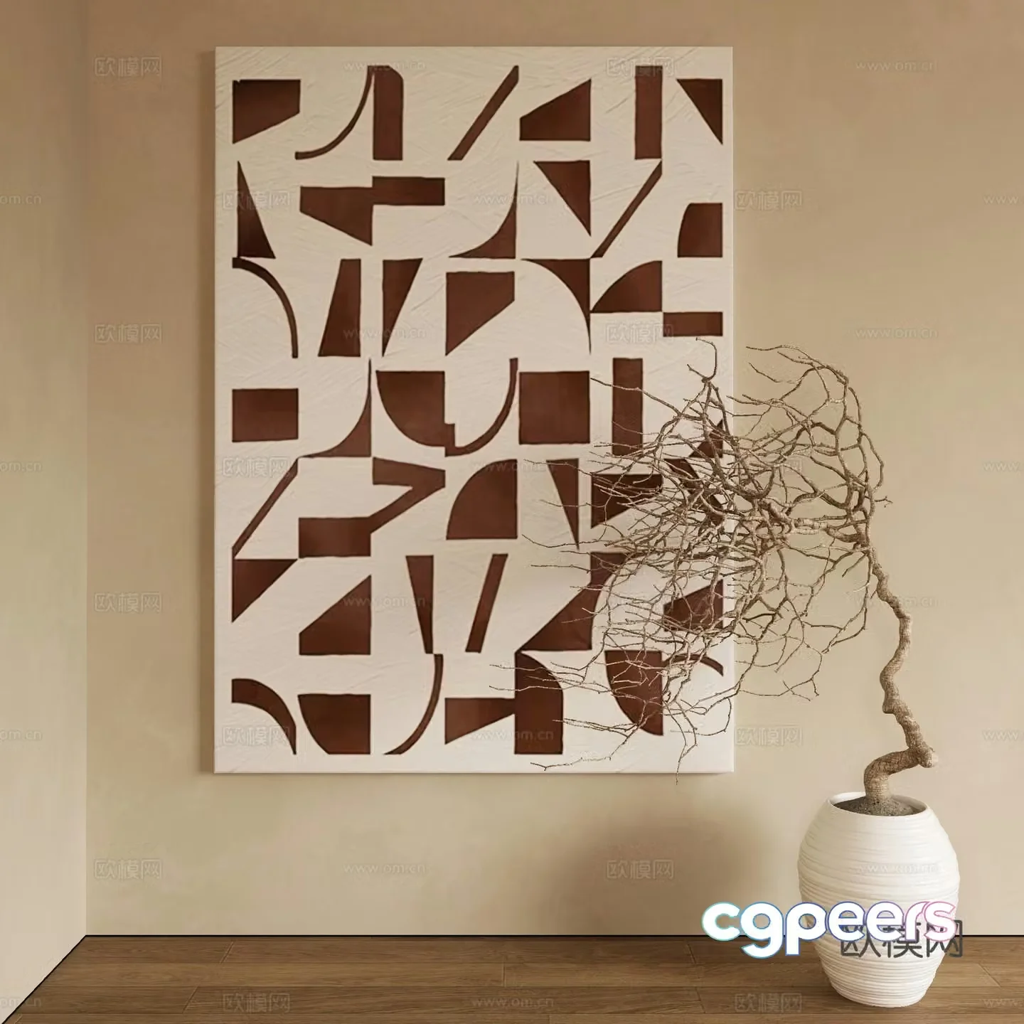 Wasabi hanging painting oil painting 3d model