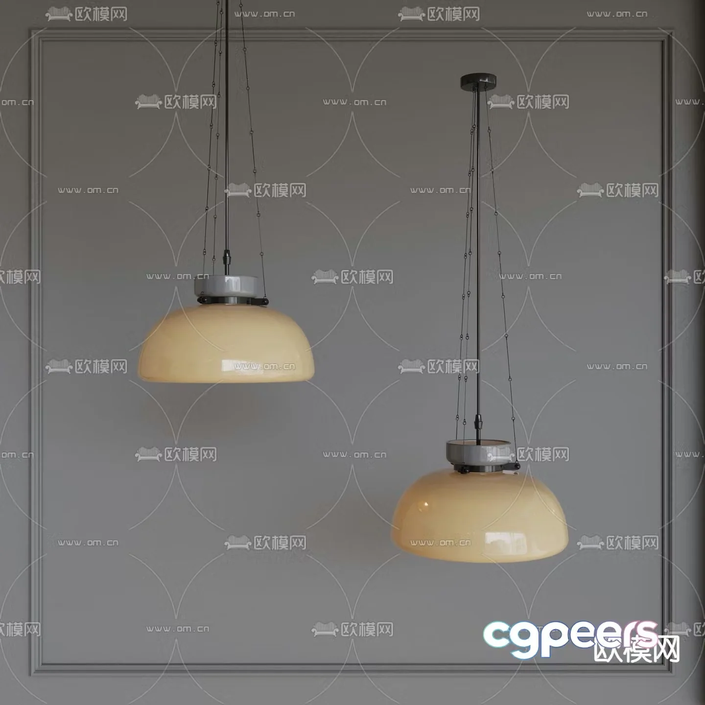 Middle-aged chandelier Glass chandelier 3d model