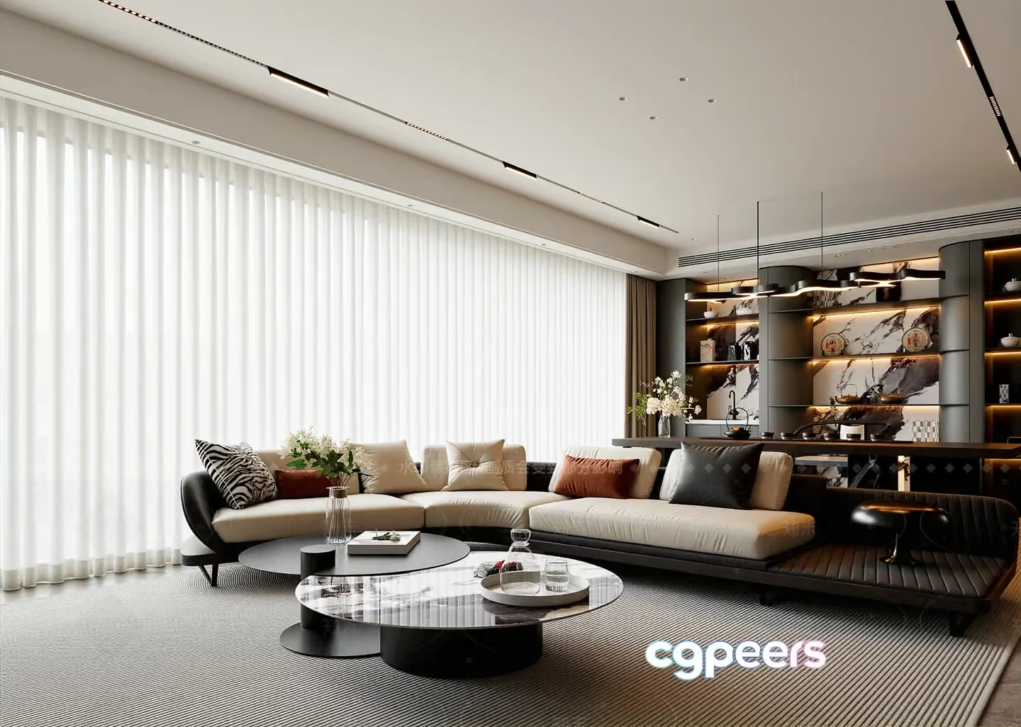 Modern Living Room 3D Model – 22848 – VRAY Render