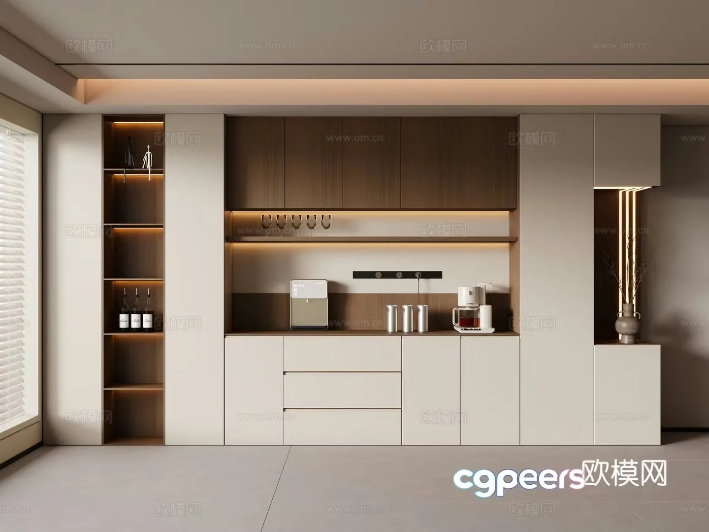 Modern medieval sideboard wine cabinet 3d model