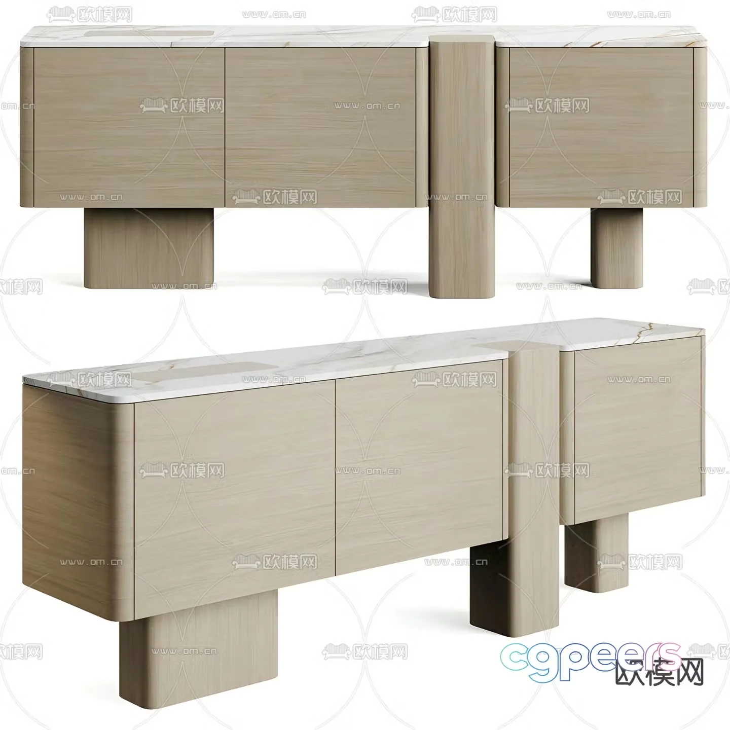 Carpanese side cabinet TV cabinet chest of drawers 3d model