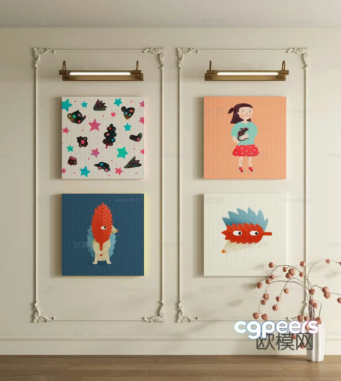 Dopamine decorative painting 3d model