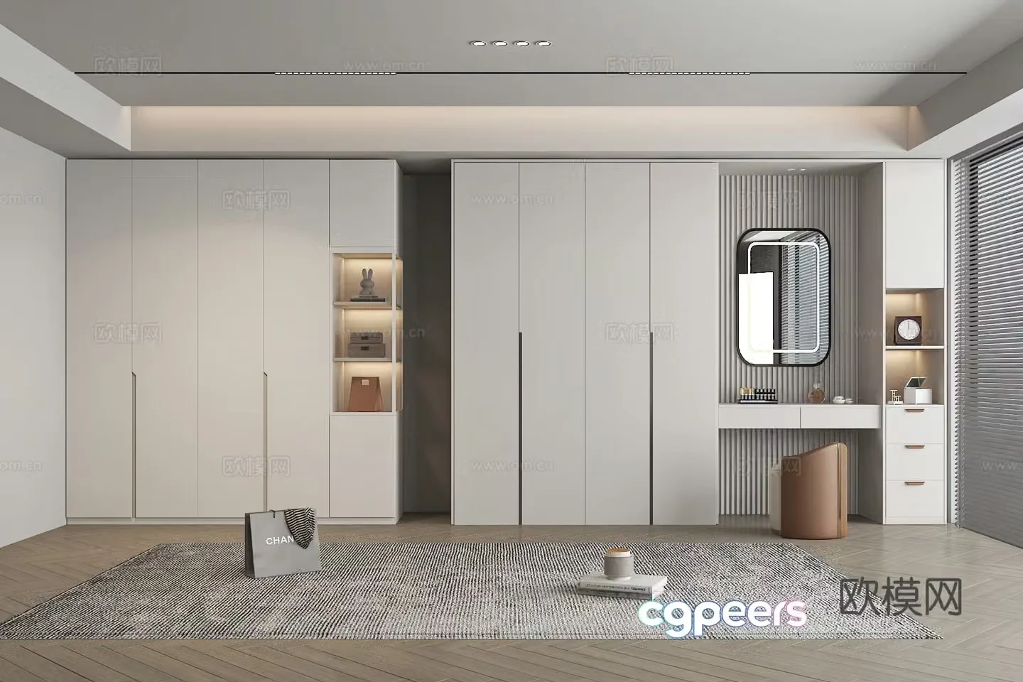 Modern wardrobe wardrobe dressing table 3d model