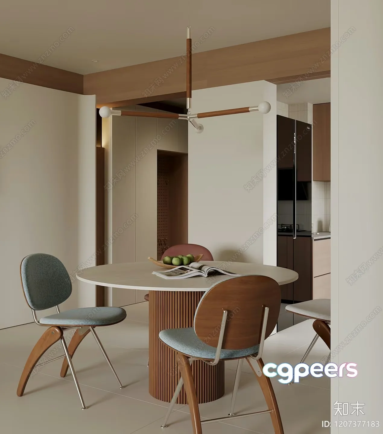Modern Dining Room 3D Model – 3254 – VRAY Render