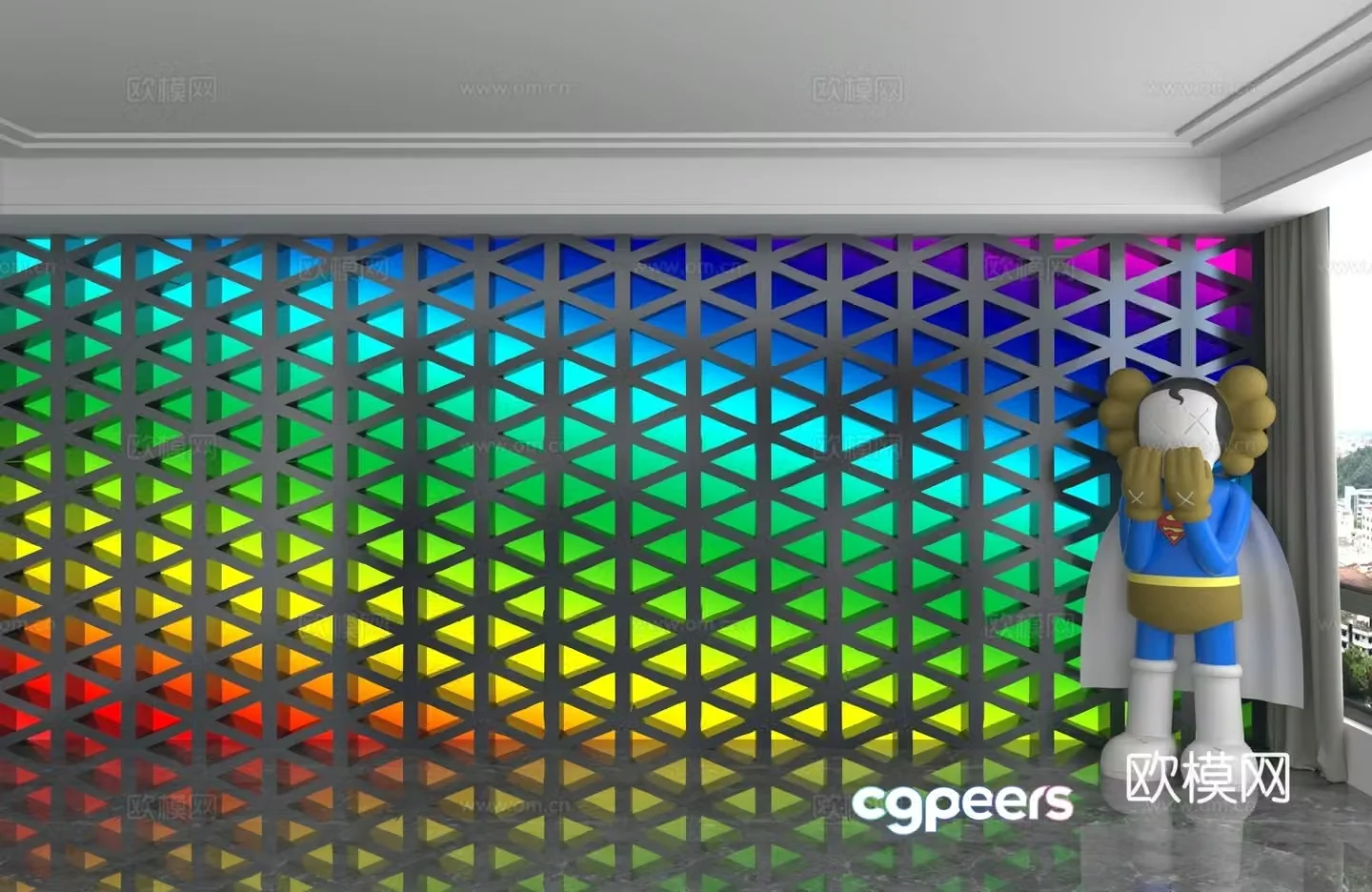 Modern background wall 3d model