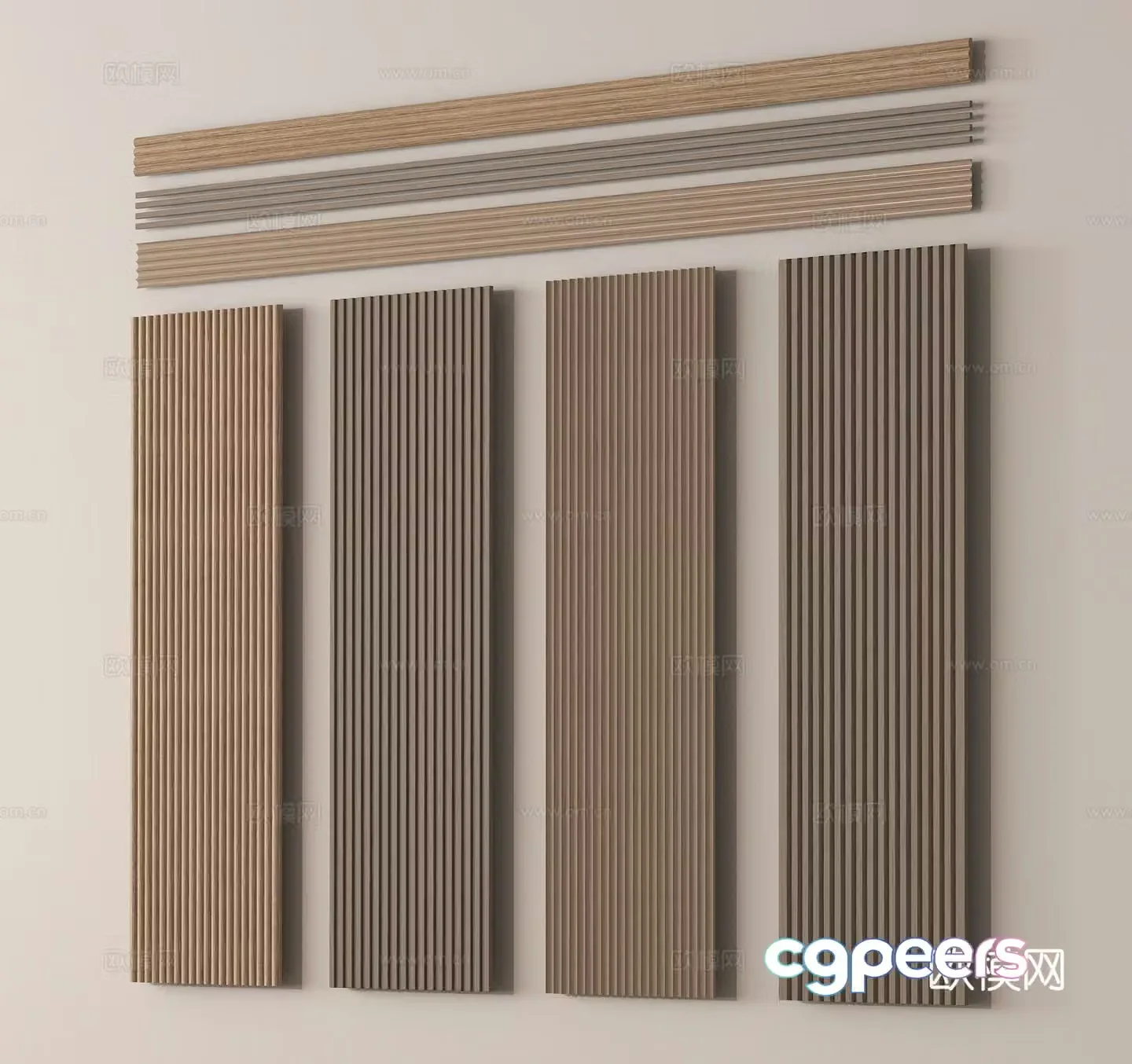 Great Wall Board Grid Board Wall Board Wavy Board 3D Model