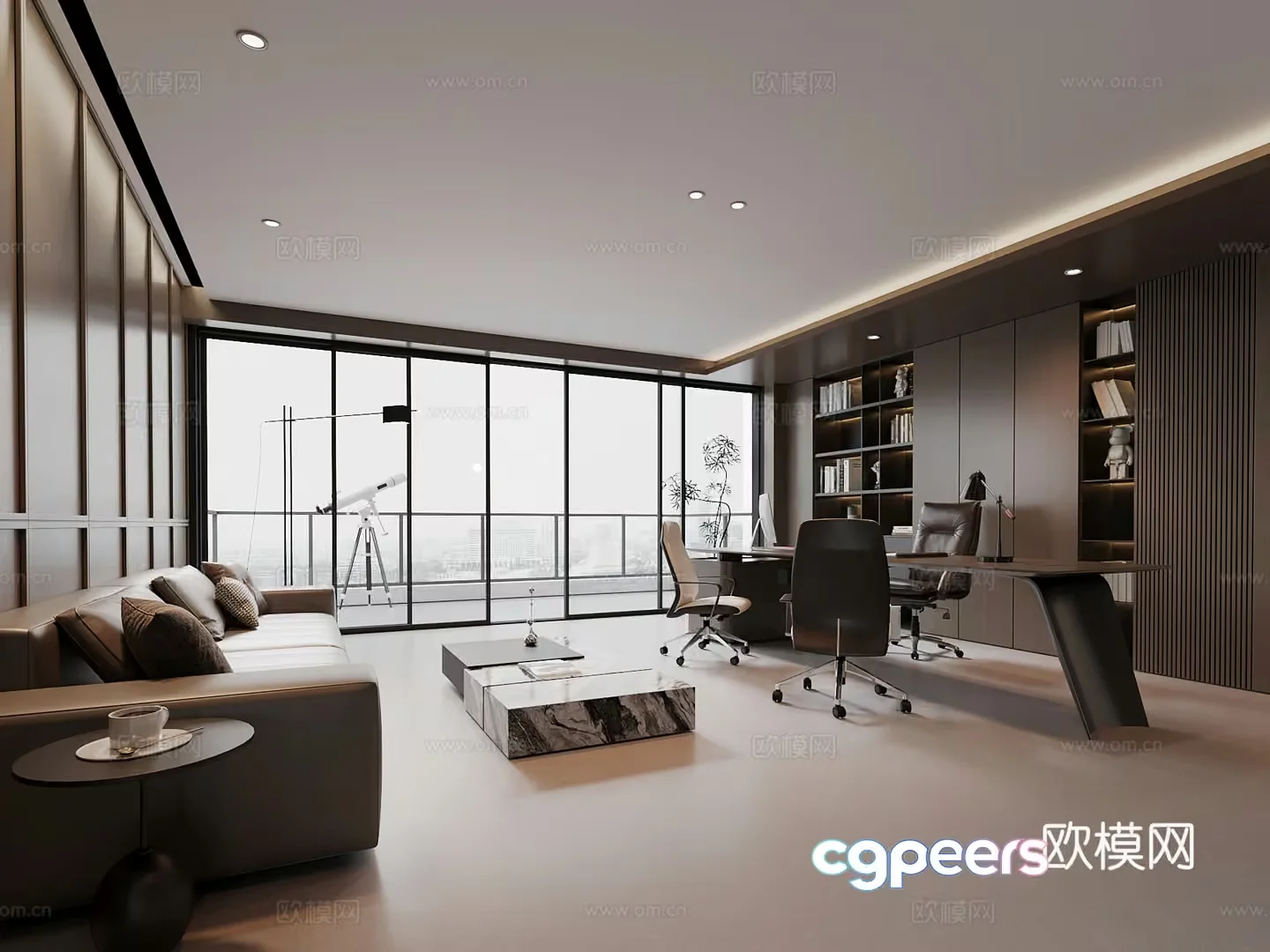 Modern Office Space 3D Model – 6838 – VRAY Render