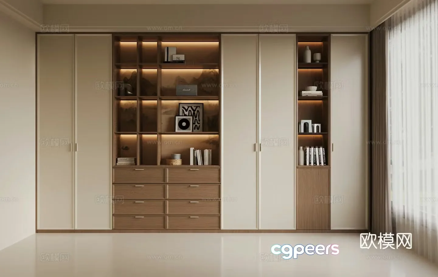 New Chinese bookcase 3D model