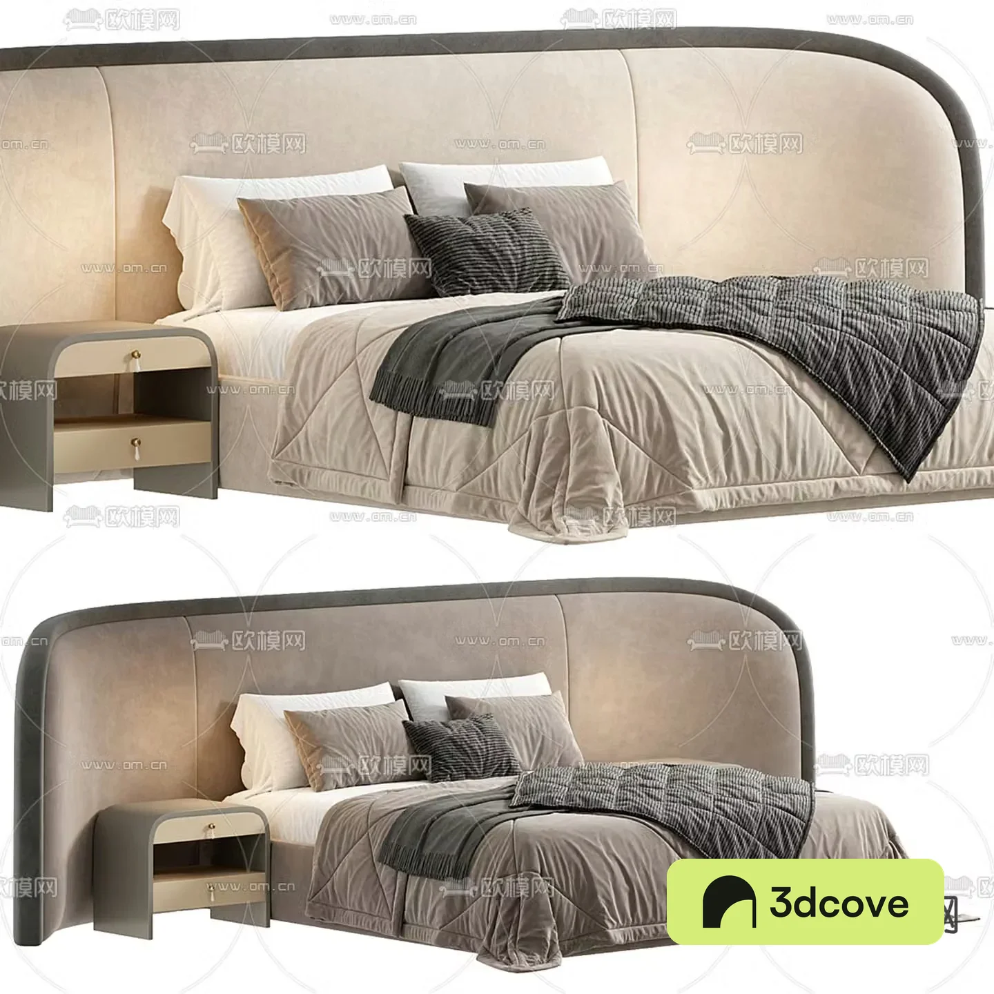 Light luxury double bed