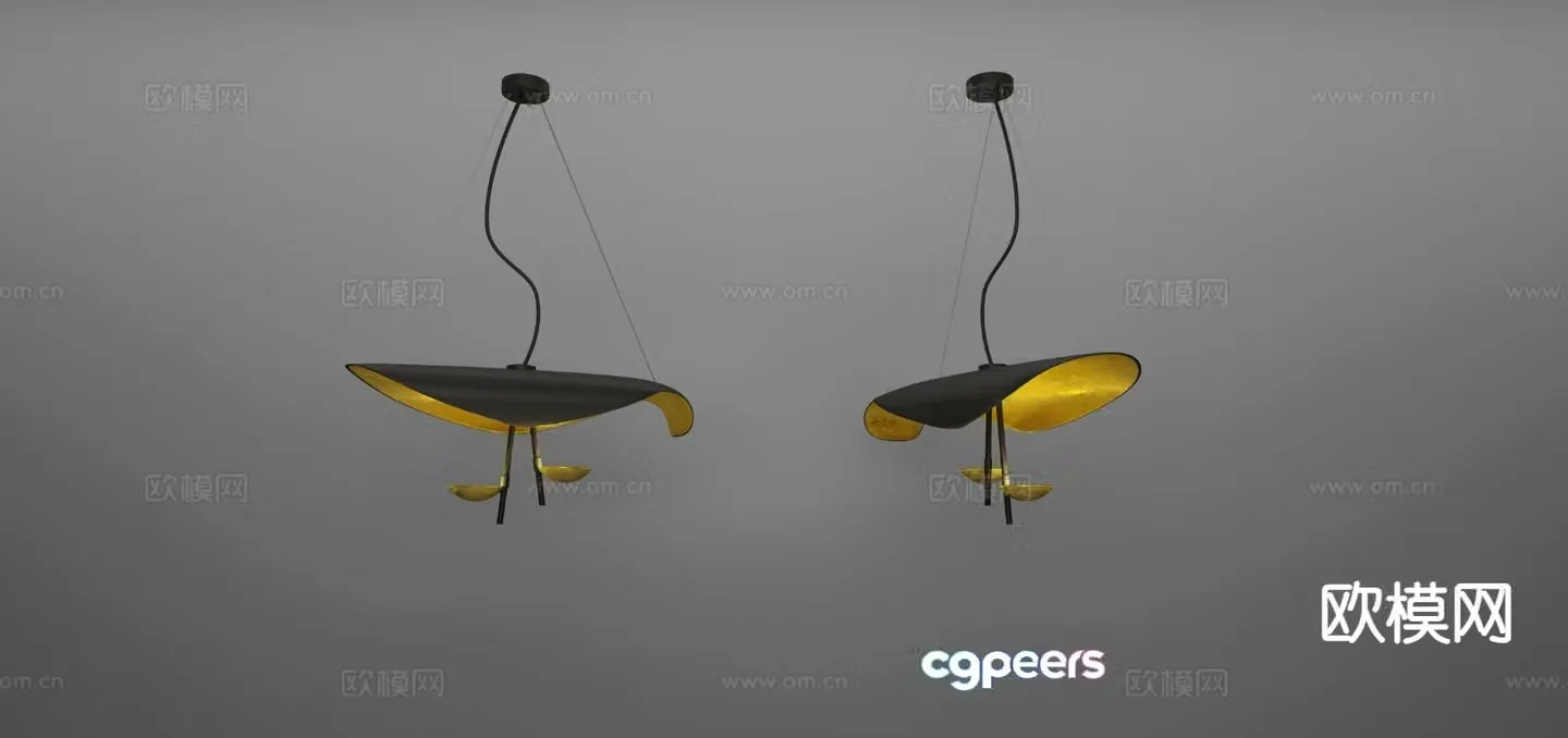 Nordic special-shaped chandelier 3d model