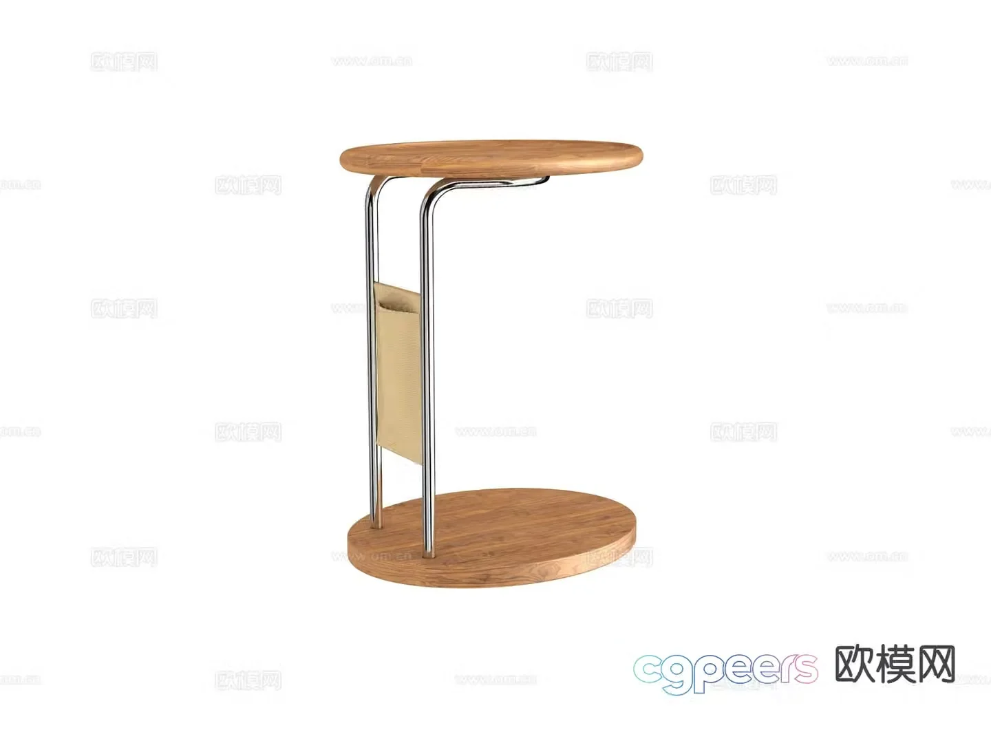 Nordic corner table round table side table 3D model