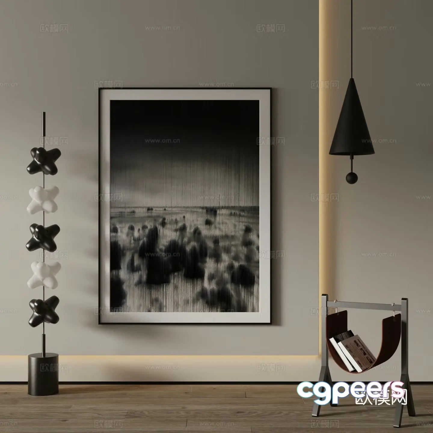 Modern Art Painting Decorative Painting 3D Model