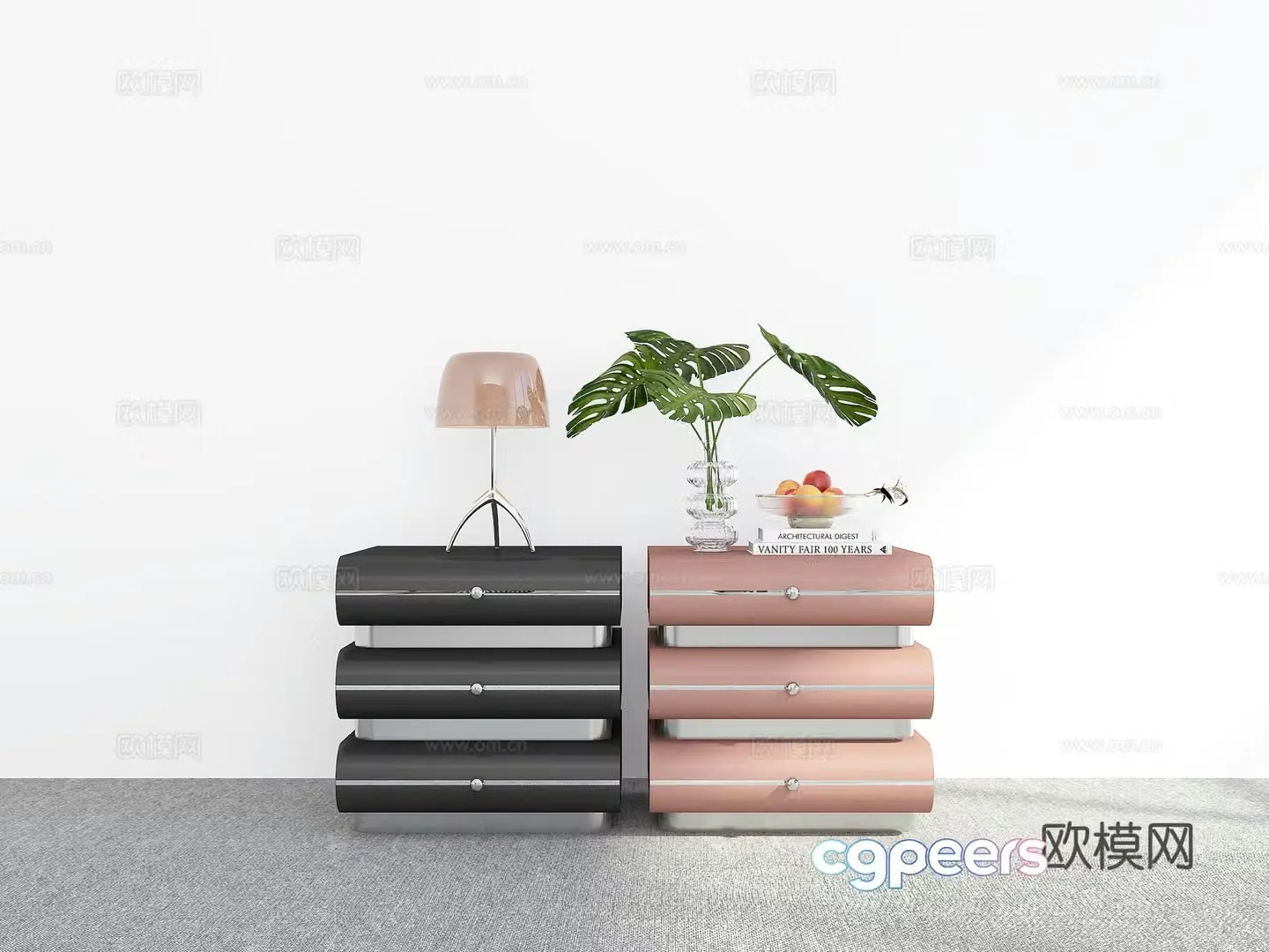 Modern bedside table 3d model