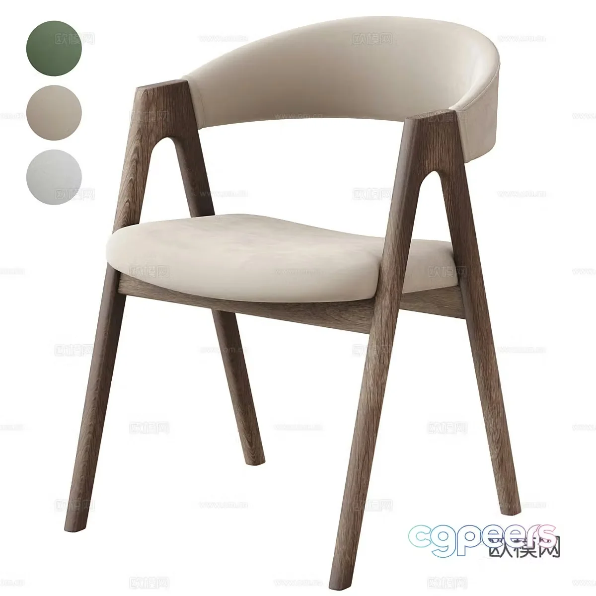 New Chinese single chair 3D model