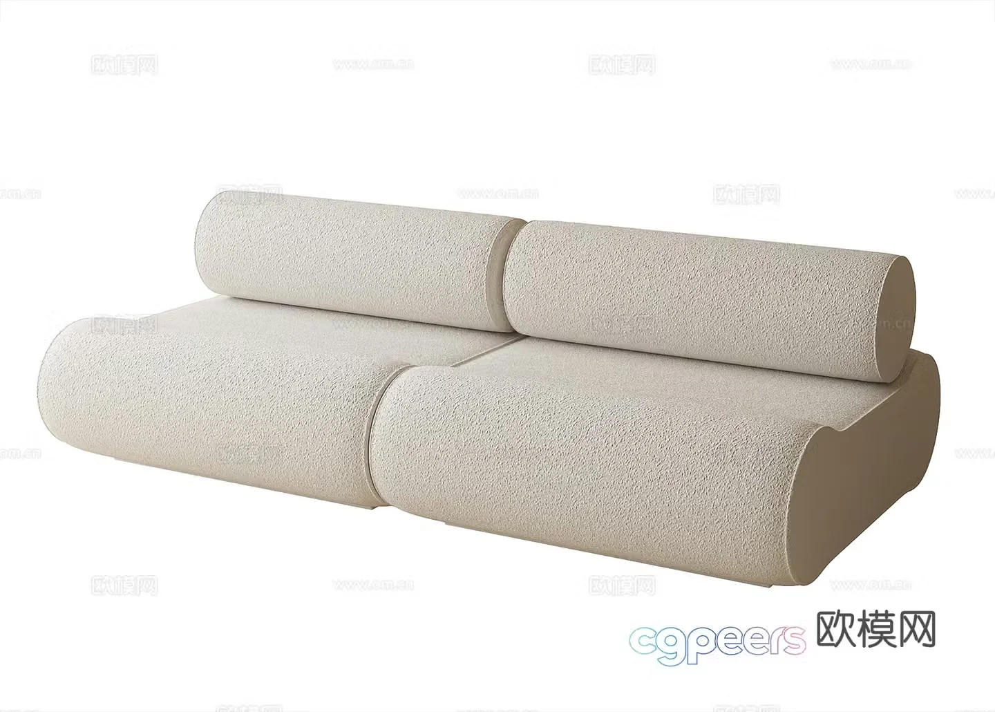 Modern double sofa soft bag sofa 3d model