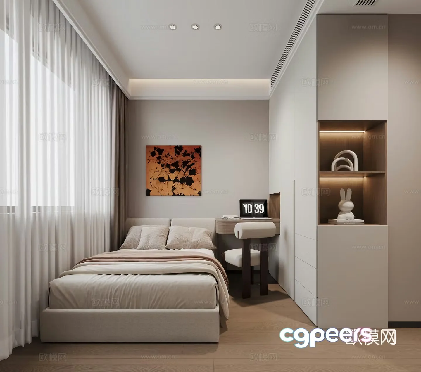 Middle-aged bedroom 3d model