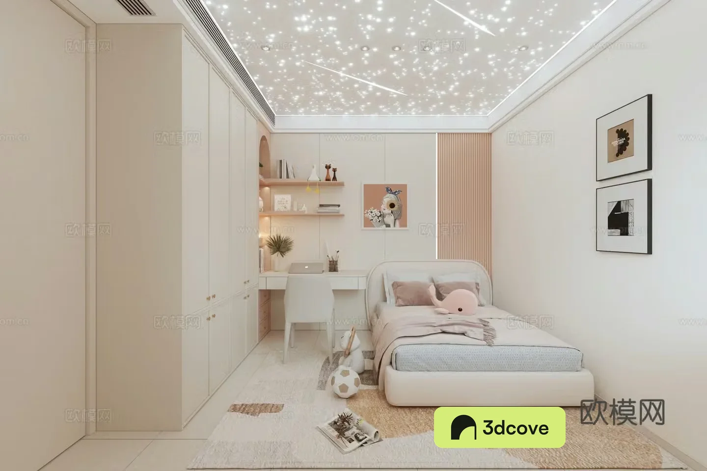 Modern starry sky roof girl room